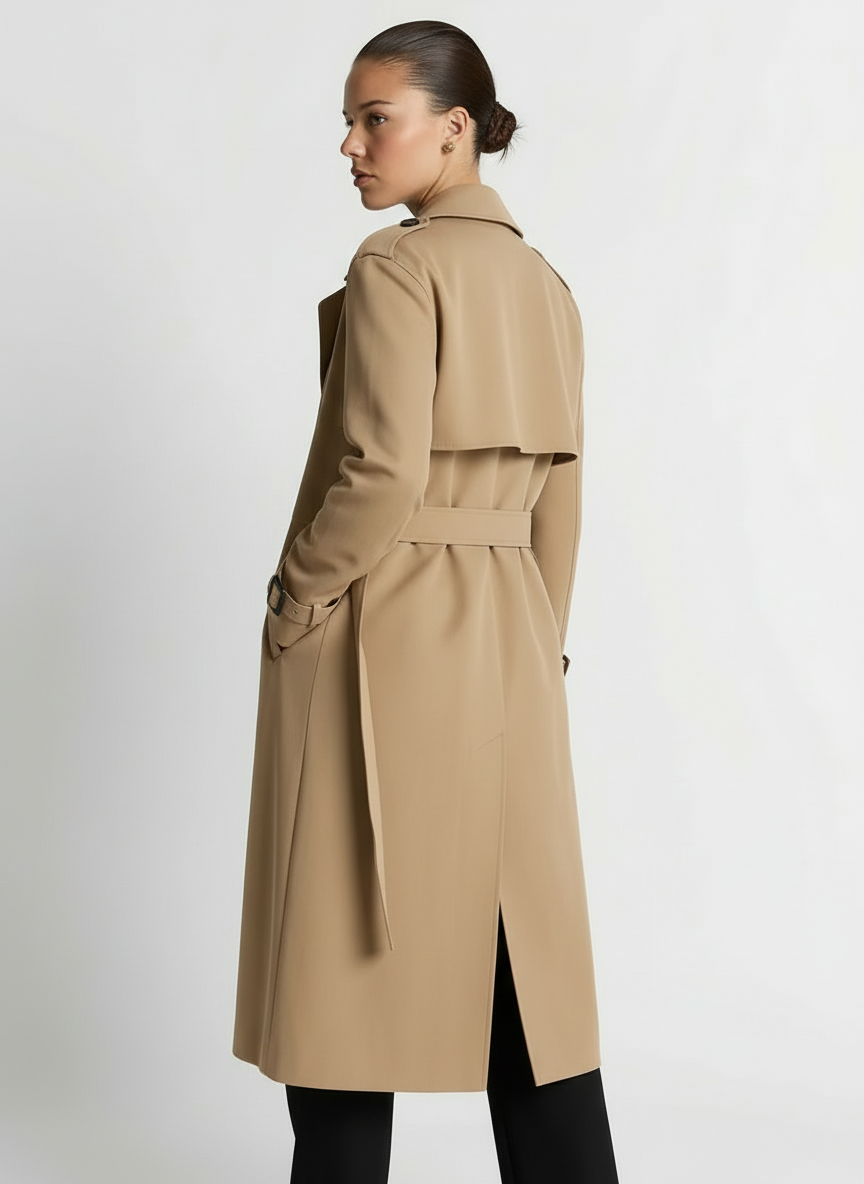 Tara | Women's Longline Double Breasted Belted Trench Coat 3