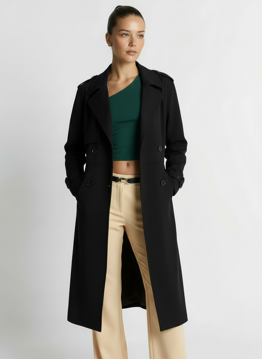 Tara | Women's Longline Double Breasted Belted Trench Coat 5