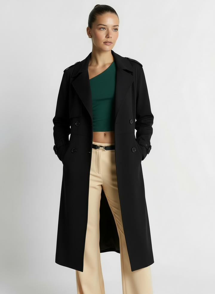 Tara | Women's Longline Double Breasted Belted Trench Coat 5
