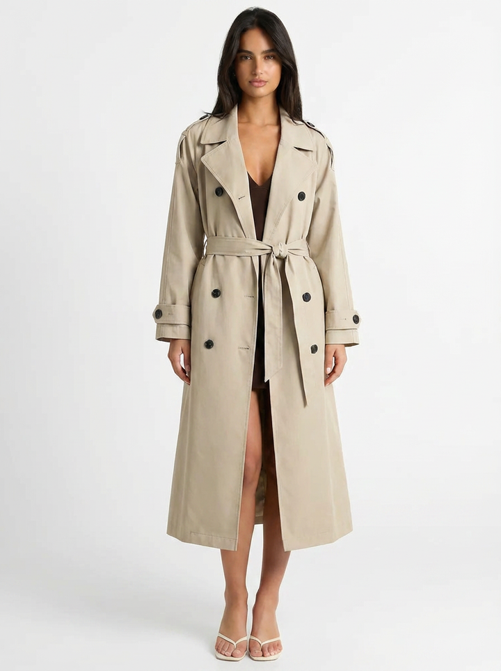 Tessa | Women's Double Breasted Long Trench Coat