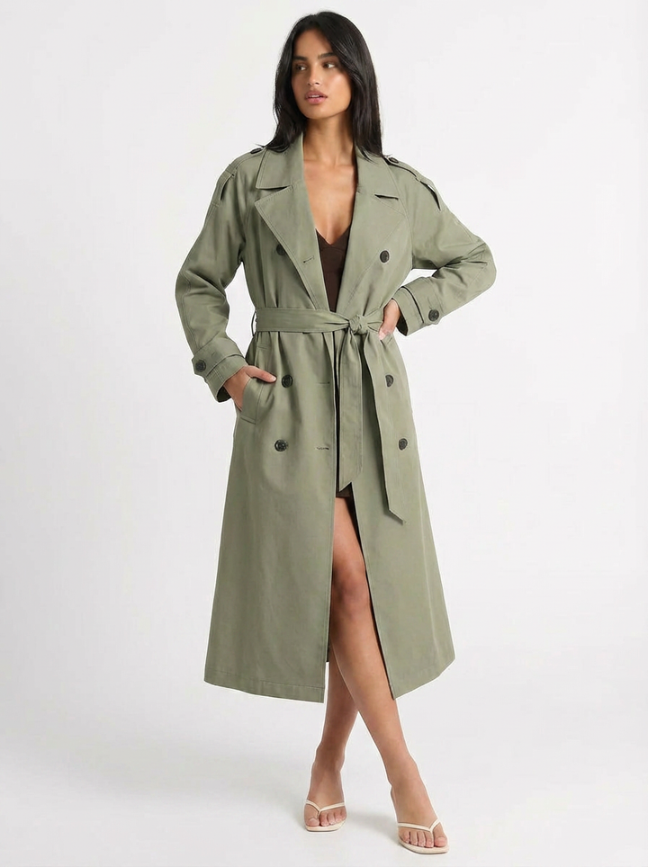 Tessa | Women's Double Breasted Long Trench Coat 4