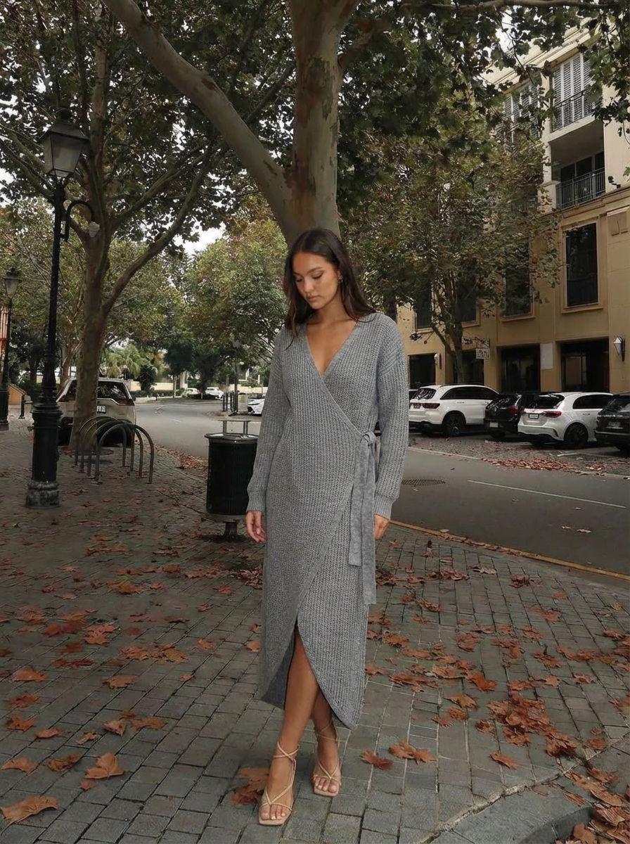 Tessa | Women's Long Sleeve Knit Tunic Dress 1