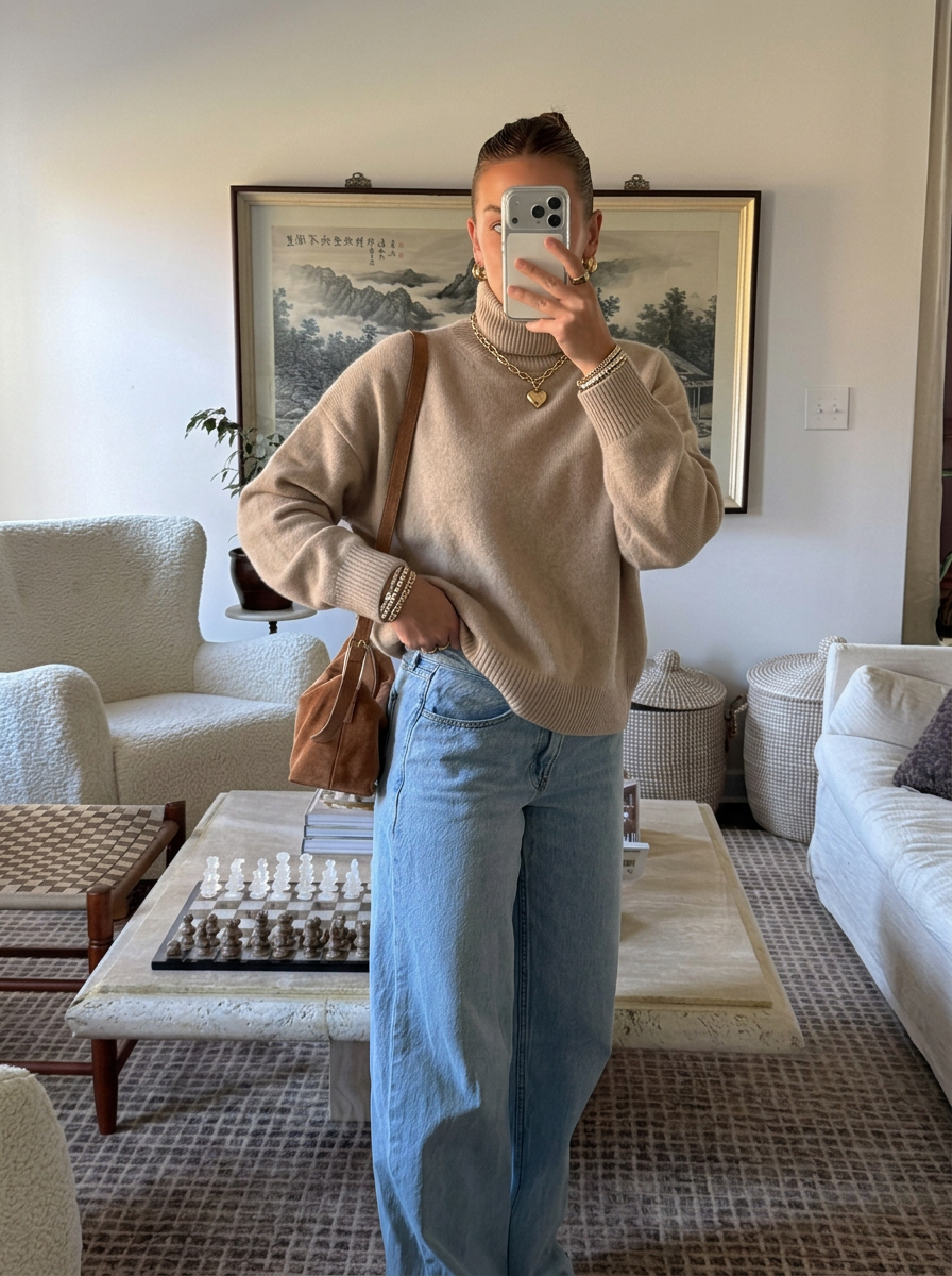 Tessa | Women's Oversized Turtleneck Cashmere Sweater