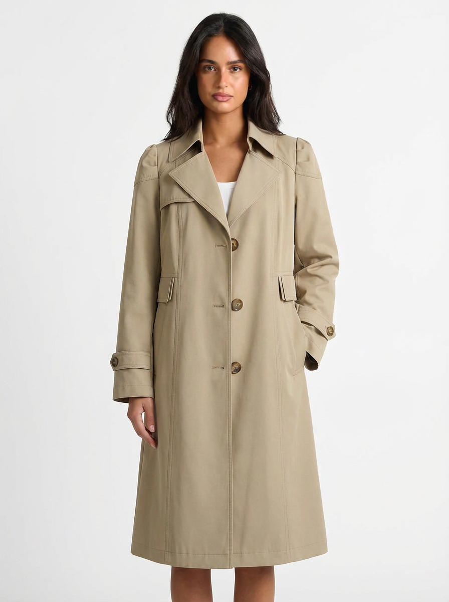 Trina | Women's Beige Trench Coat Single Breasted