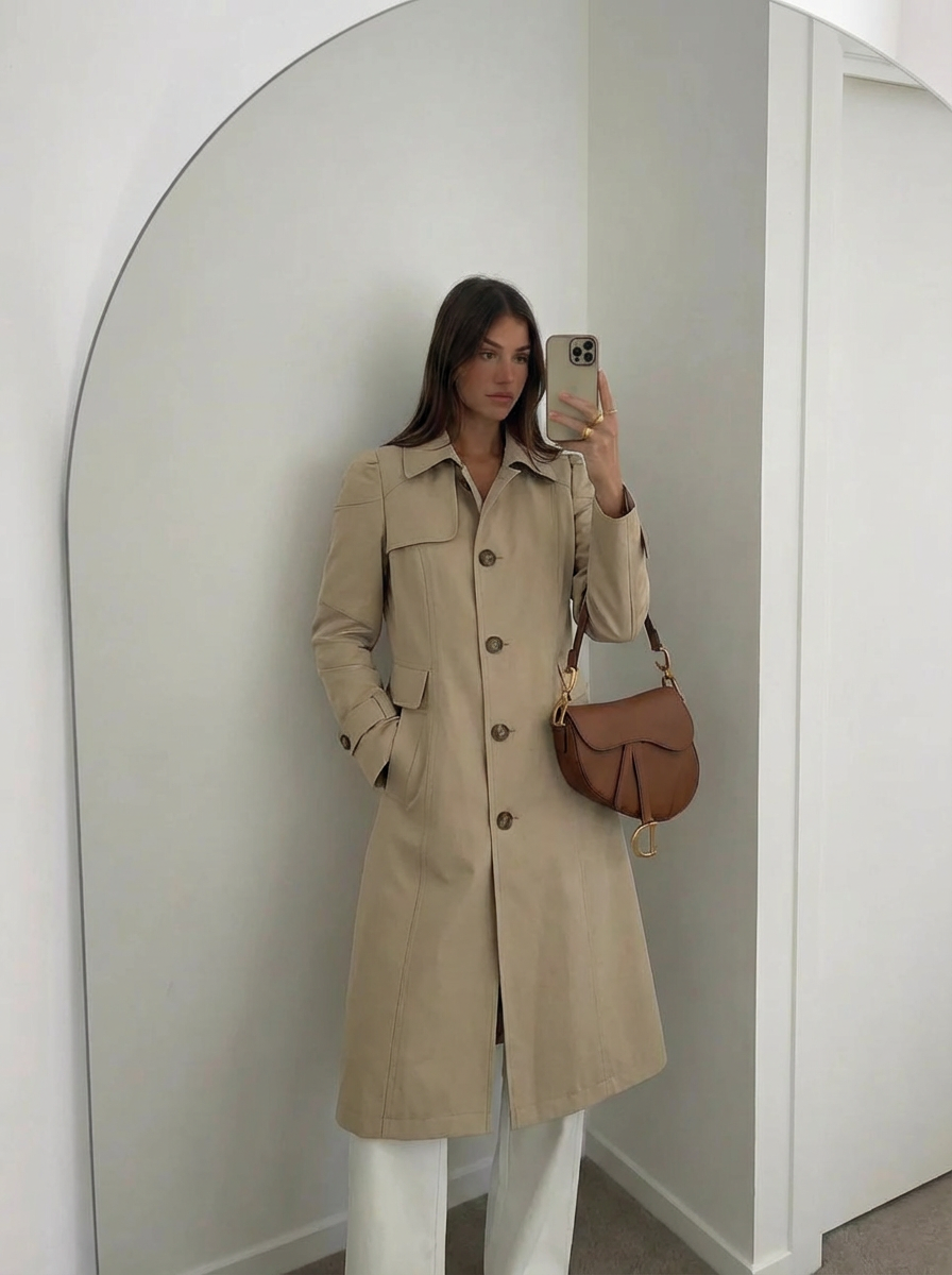 Trina | Women's Beige Trench Coat Single Breasted 1