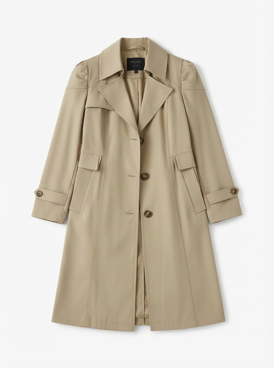 Trina | Women's Beige Trench Coat Single Breasted 4