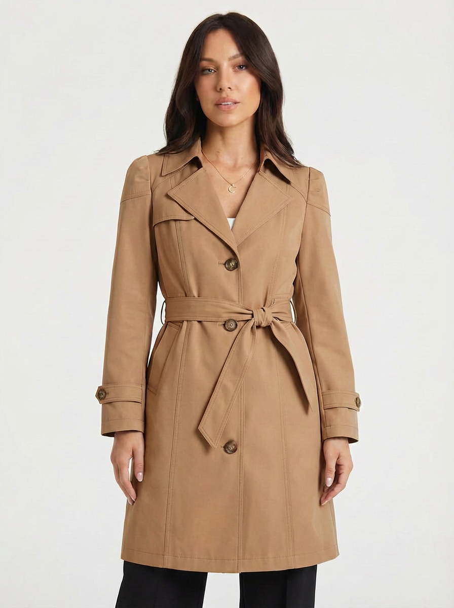 Trinity | Women's Brown Trench Coat Single Breasted 