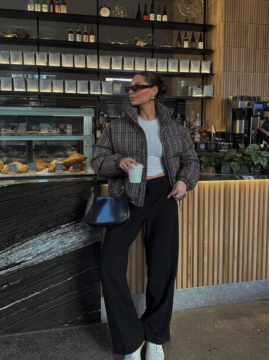 Vanessa | Women's Plaid Zip Puffer Jacket