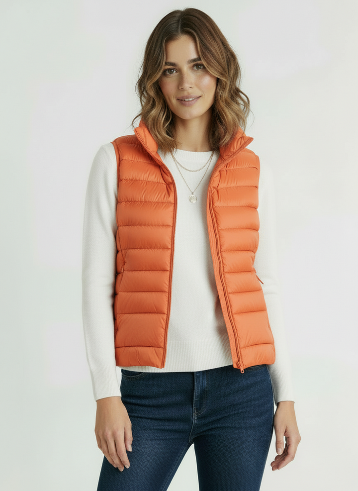 Vera | Women's Black Lightweight Zip Front Puffer Vest 8