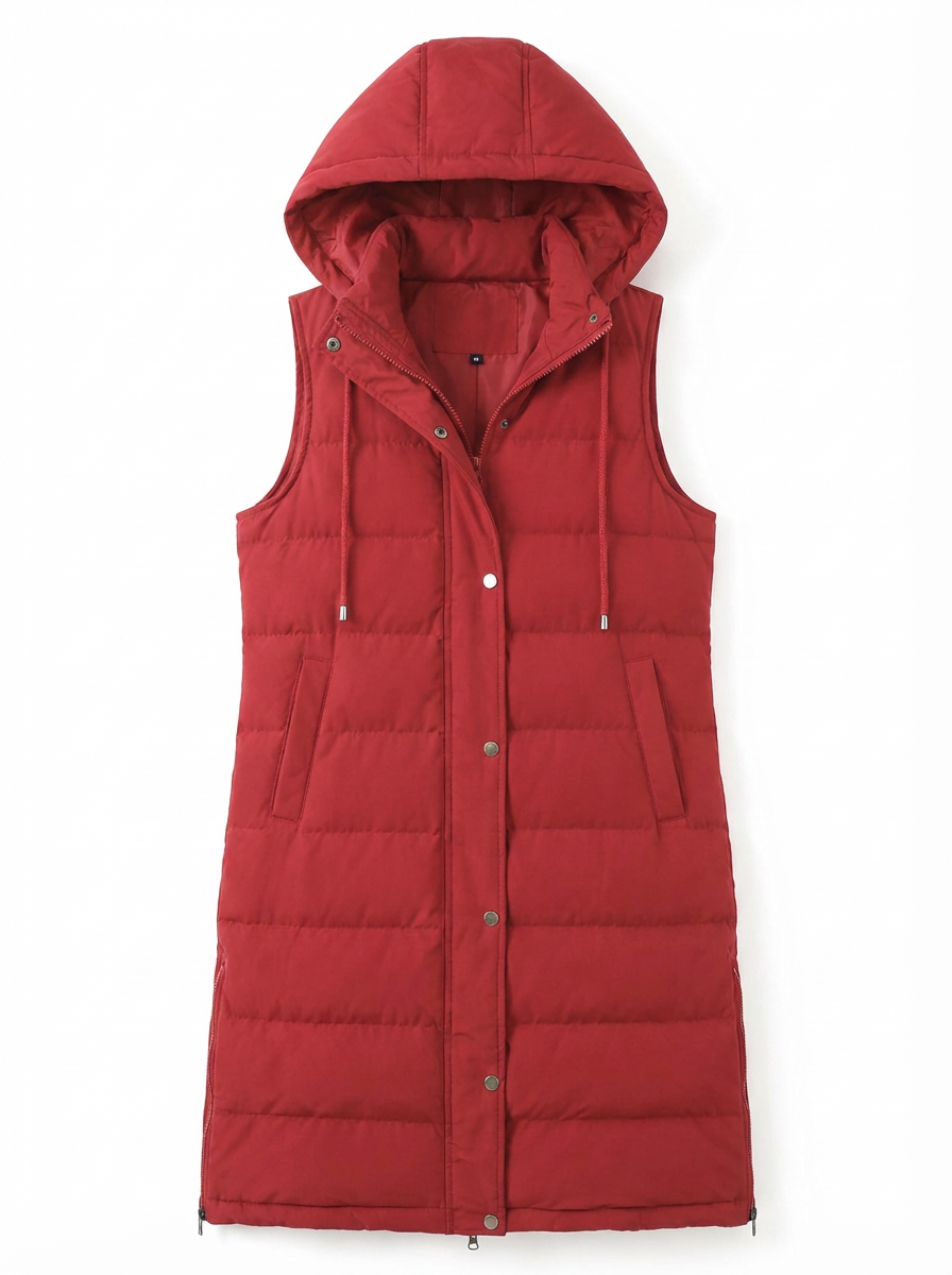 Violet | Women's Hooded Longline Quilted Puffer Vest 3