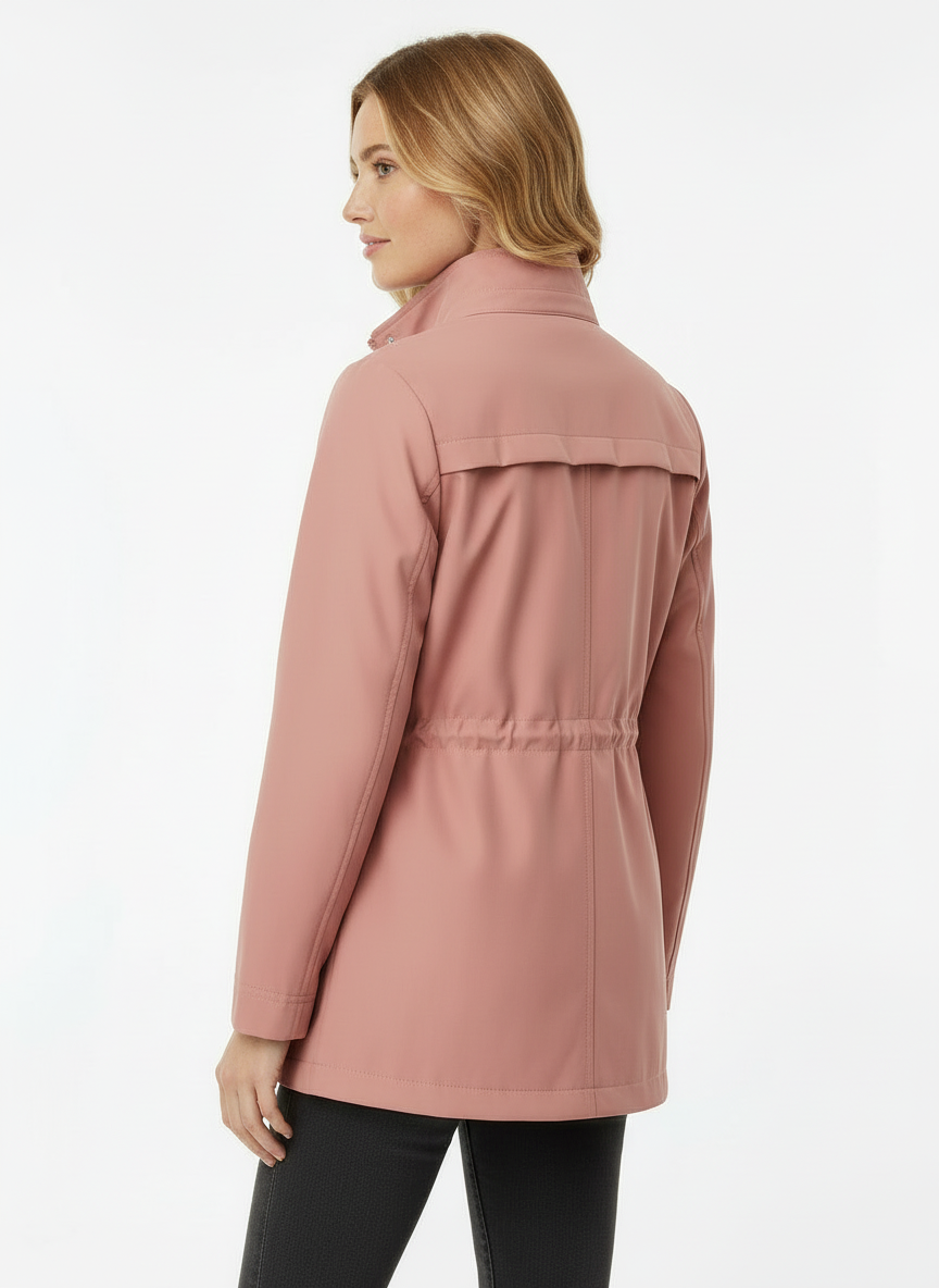 Wendy | Women's Cropped Stand Collar Zip Up Trench Coat 2