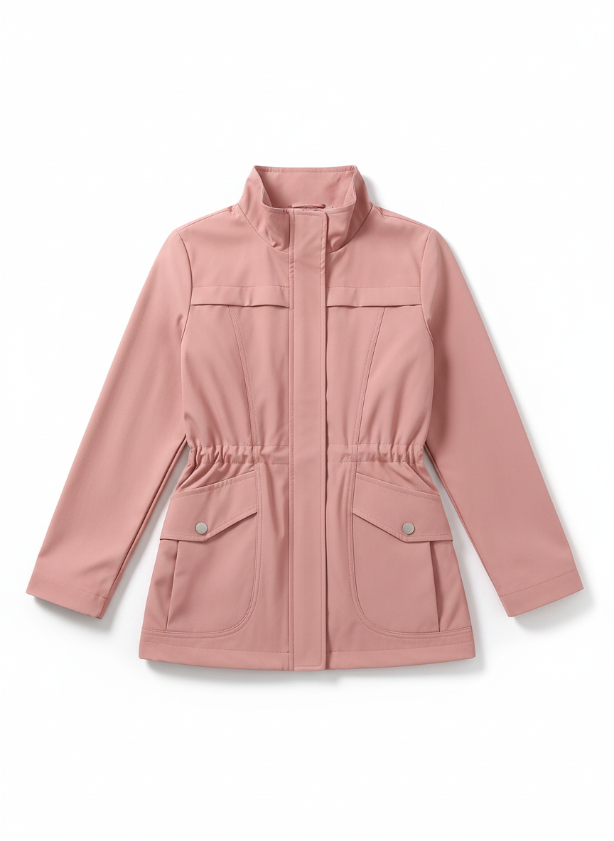 Wendy | Women's Cropped Stand Collar Zip Up Trench Coat 3