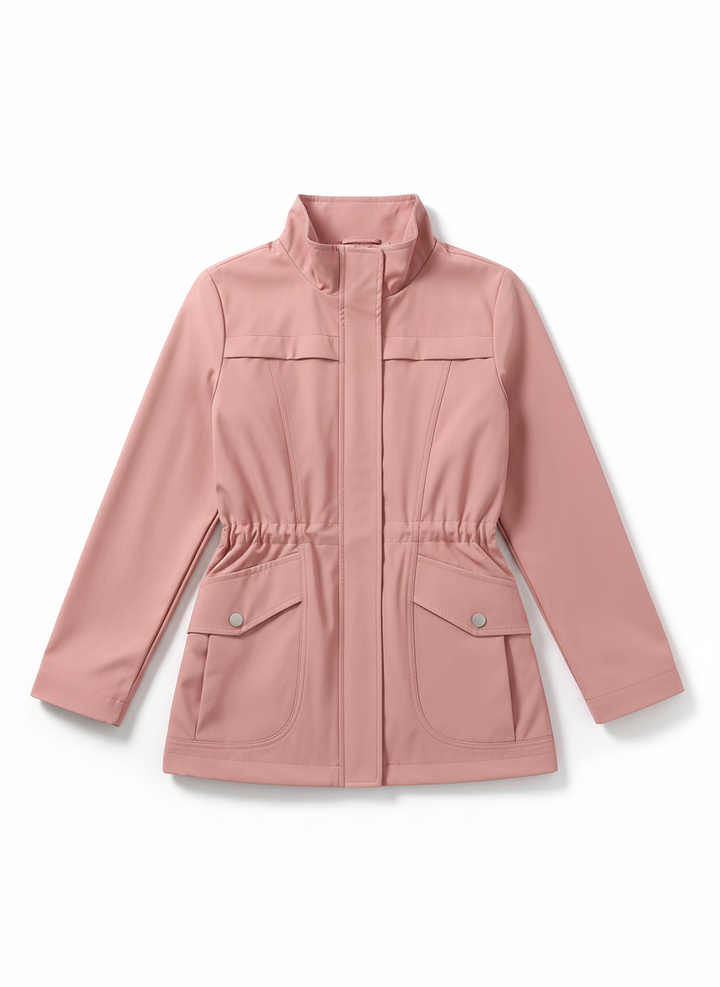 Wendy | Women's Cropped Stand Collar Zip Up Trench Coat 3