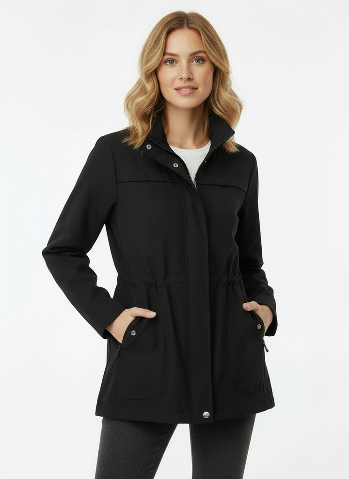 Wendy | Women's Cropped Stand Collar Zip Up Trench Coat 4