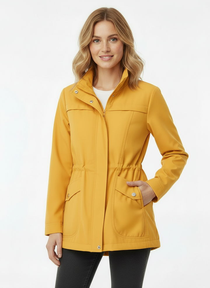 Wendy | Women's Cropped Stand Collar Zip Up Trench Coat 6