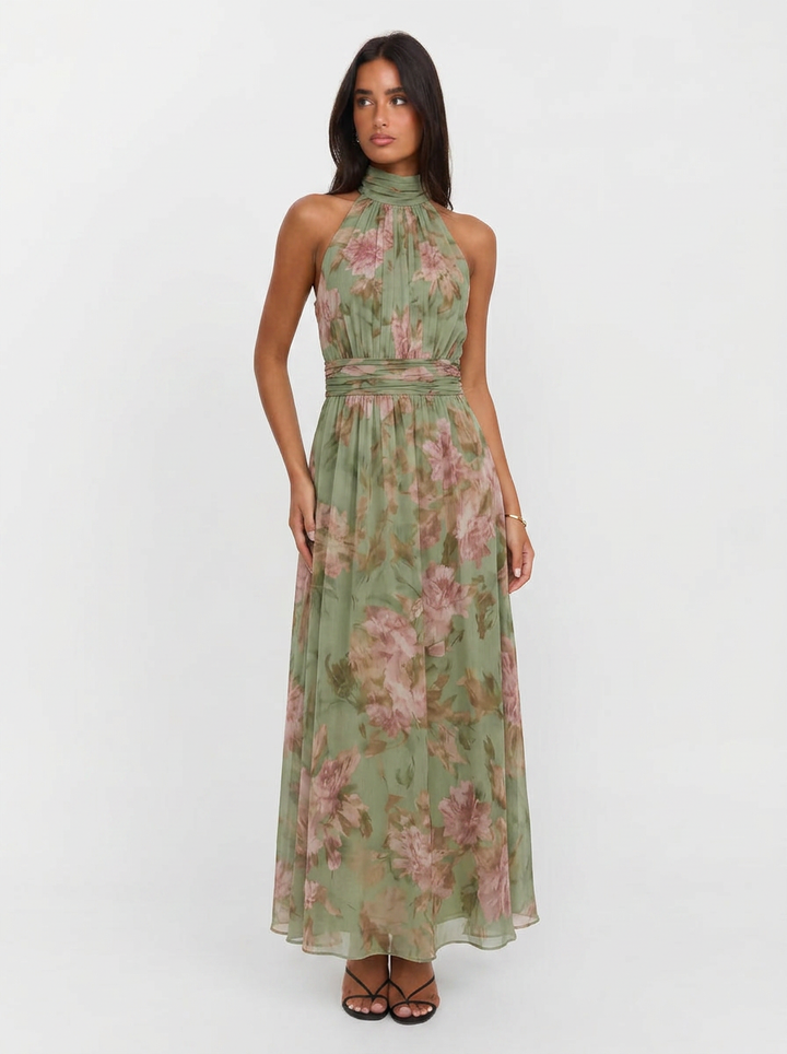 Willow | Floral Halter Neck Midi Dress