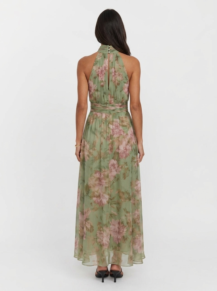 Willow | Floral Halter Neck Midi Dress