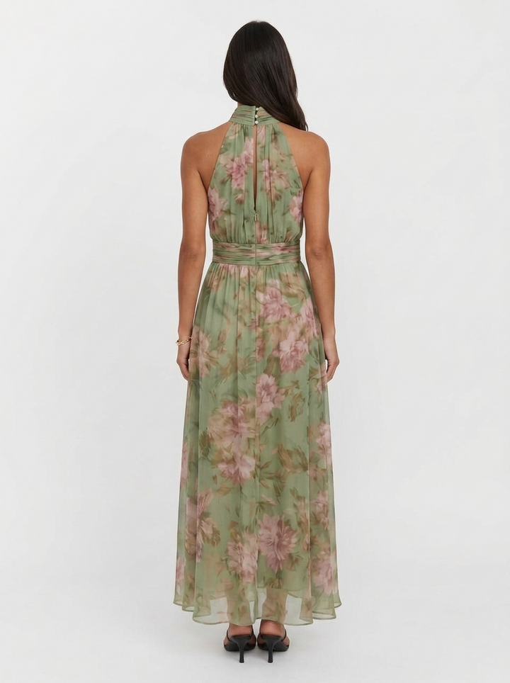 Willow | Floral Halter Neck Midi Dress