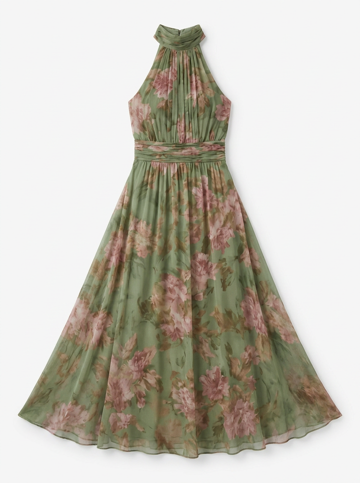 Willow | Floral Halter Neck Midi Dress