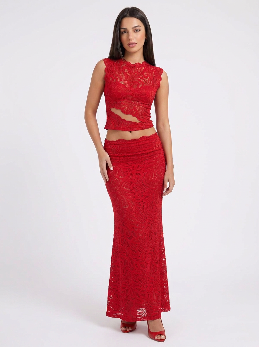 Wren | Lace Crop Top and Maxi Skirt Set