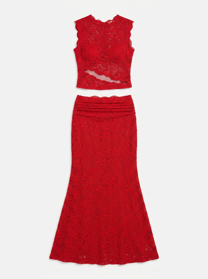 Wren | Lace Crop Top and Maxi Skirt Set