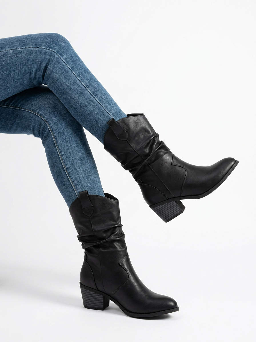 Wren | Women's Slouchy Leather Western Boots