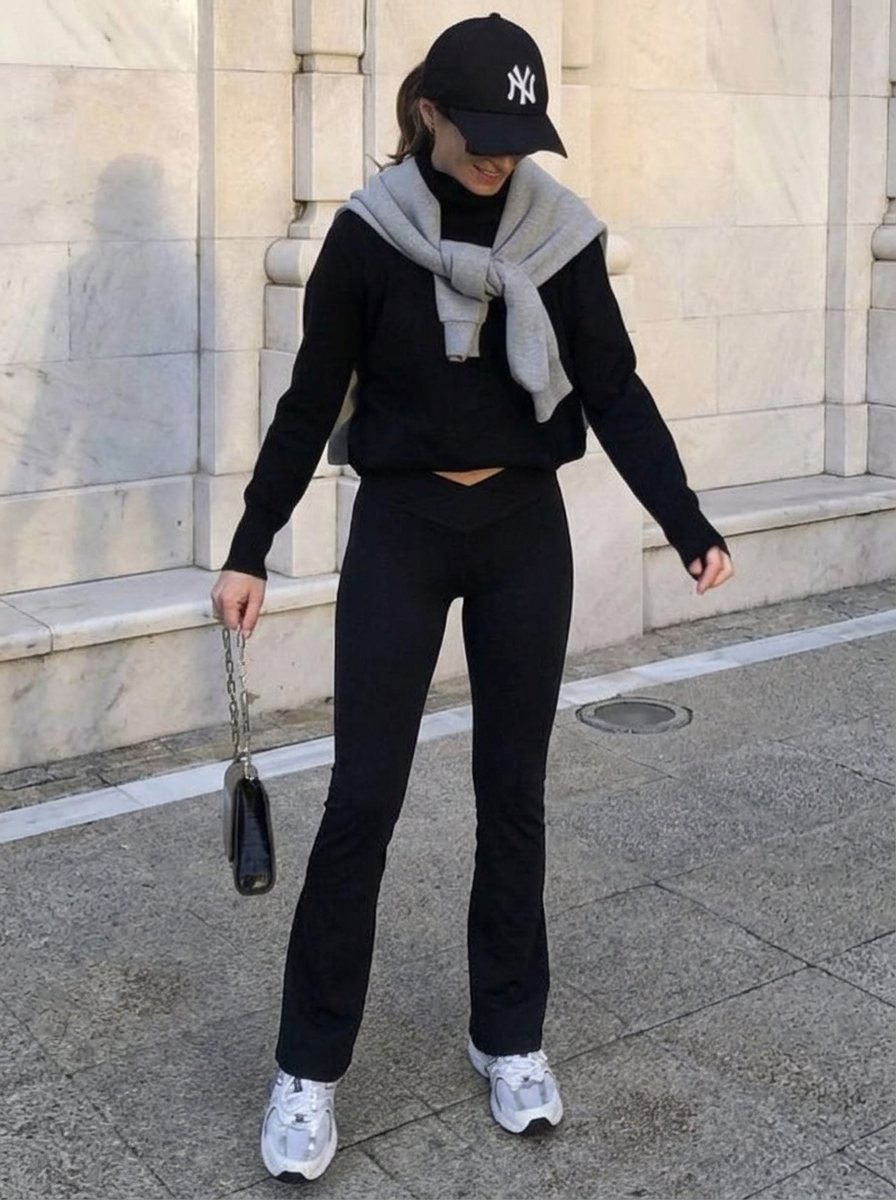 Zia | Women's Black Fleece Thermal High Waist Leggings