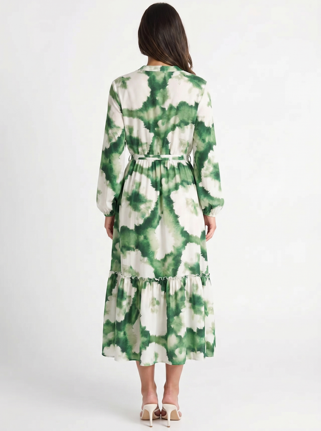 Zoe | Tie-Dye Long Sleeve Dress with Tiered Hem