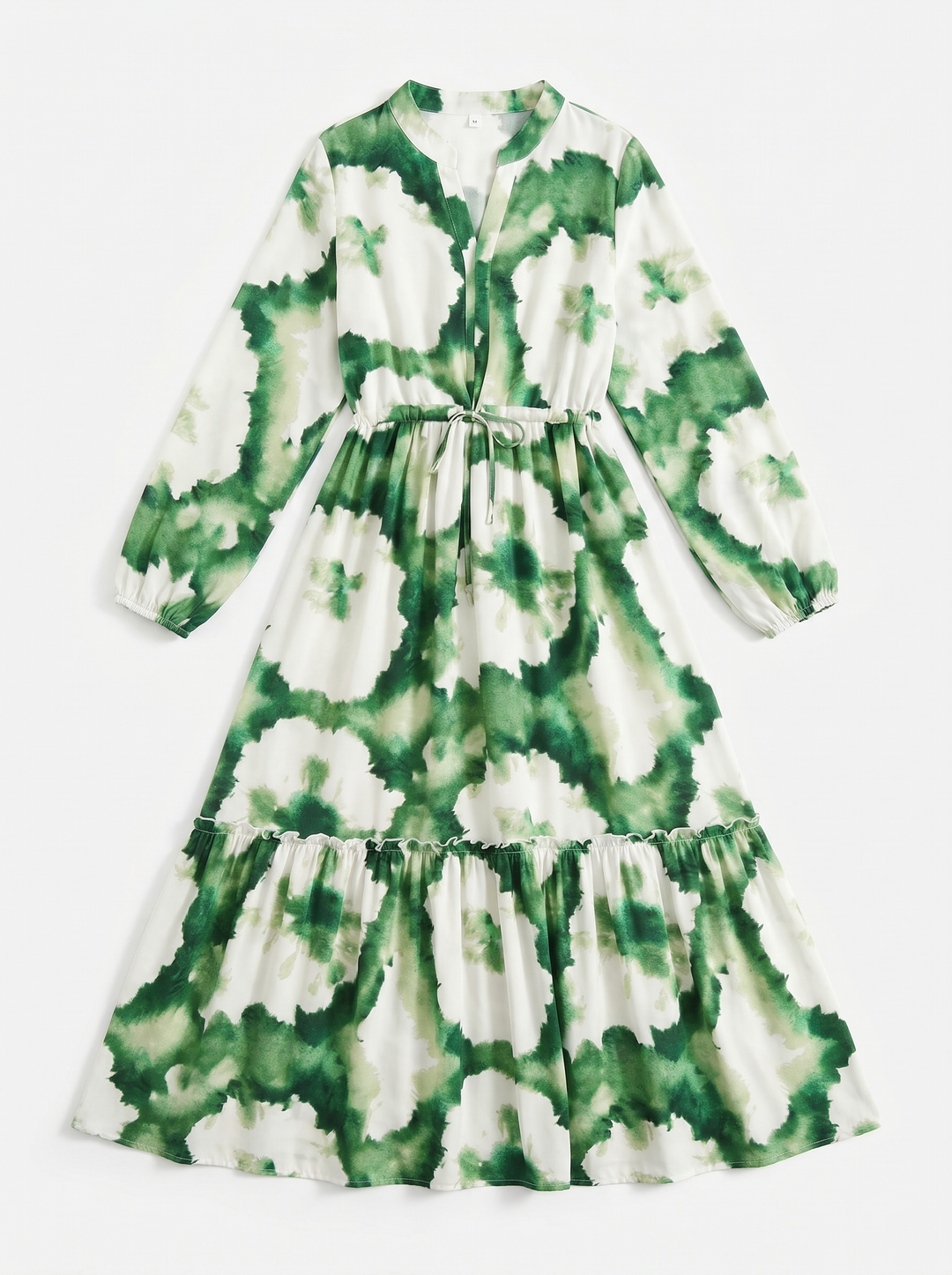 Zoe | Tie-Dye Long Sleeve Dress with Tiered Hem