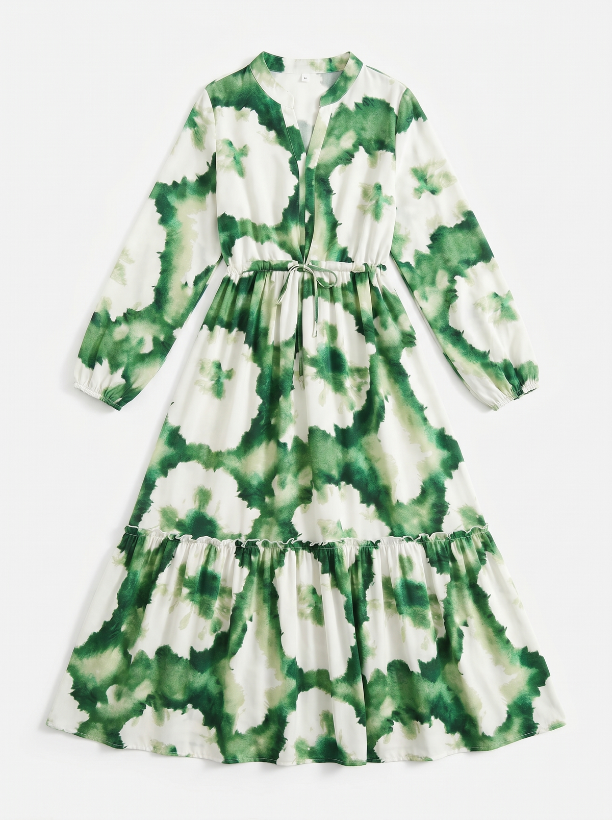 Zoe | Tie-Dye Long Sleeve Dress with Tiered Hem