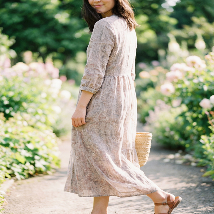 Lunara | Printed Cotton Midi Dress