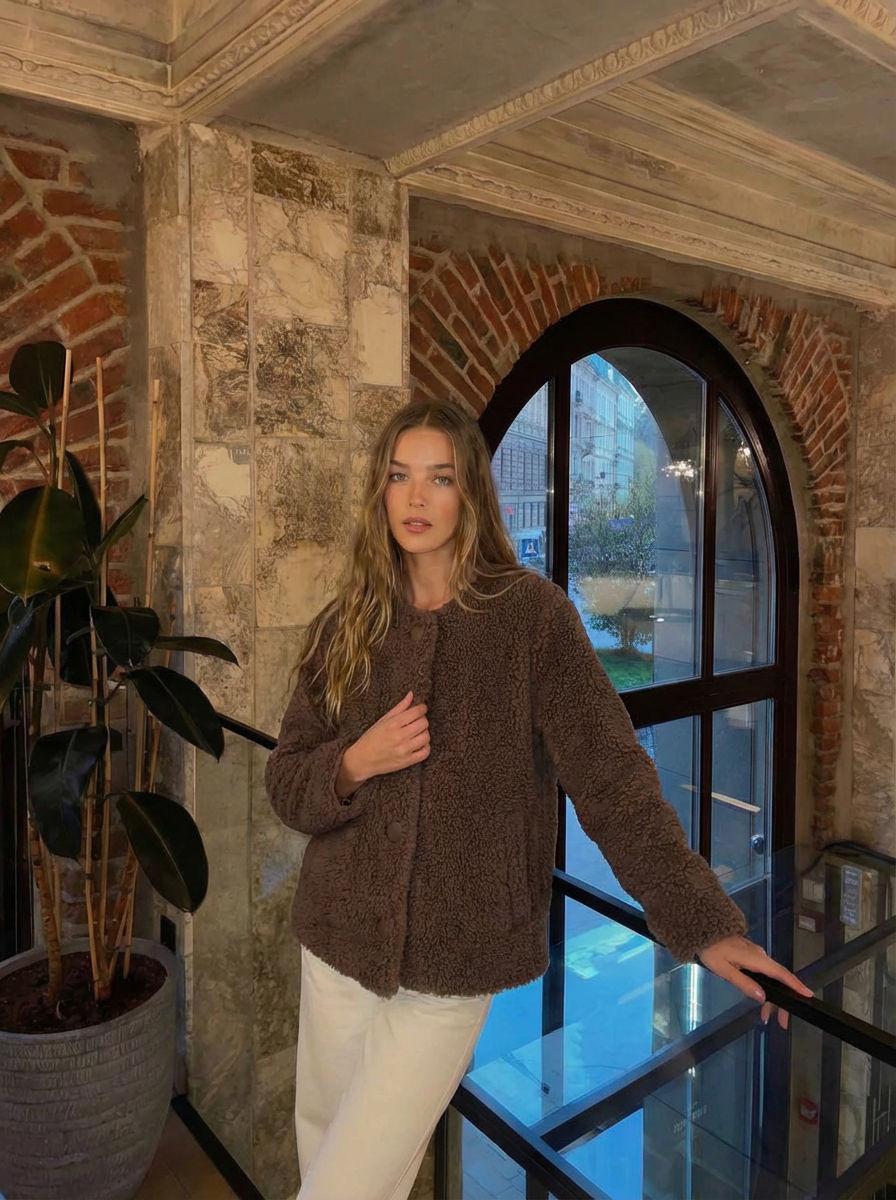 Jemma | Women's Collarless Teddy Jacket 1