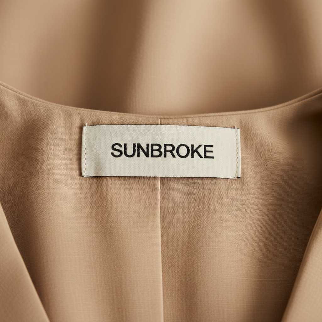Sunbroke tag on beige fabric
