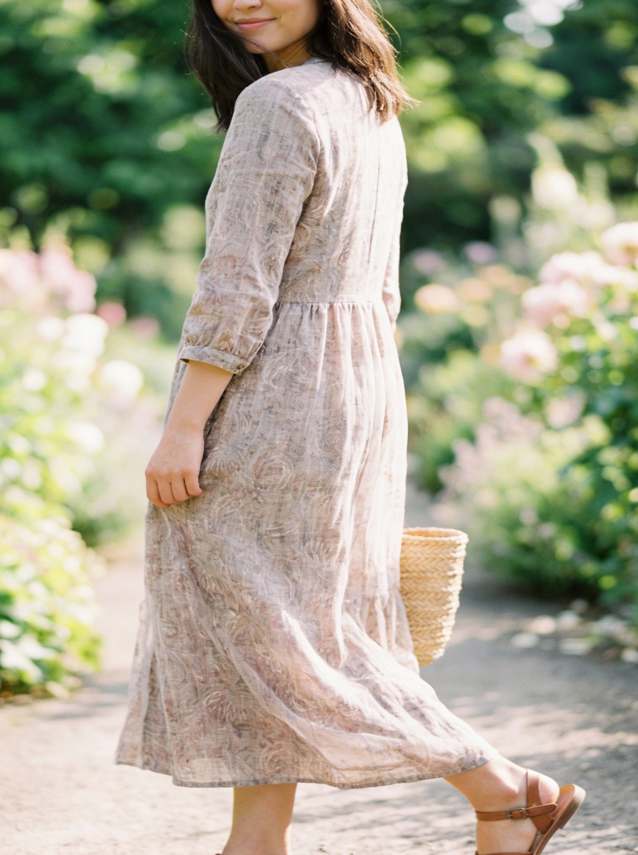 Lunara | Printed Cotton Midi Dress