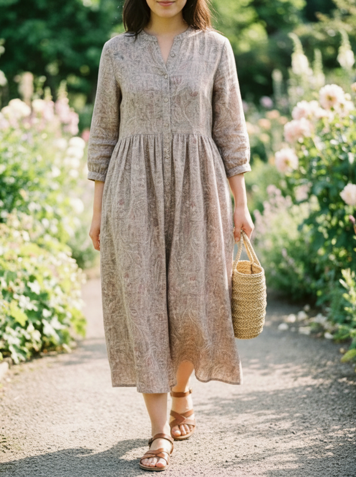 Lunara | Printed Cotton Midi Dress